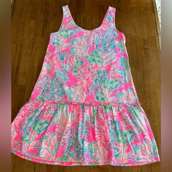Lilly Pulitzer Skyelar Tank Dress SZ S Prosecco Pink Seaing Things - Picture 7 of 15